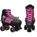 Epic Youth Star Vela Black and Pink Quad Roller Skates   554940024
